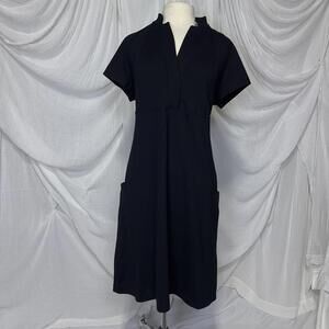 Preppy Grunge Kenar Black Short Sleeve Dress Size 14